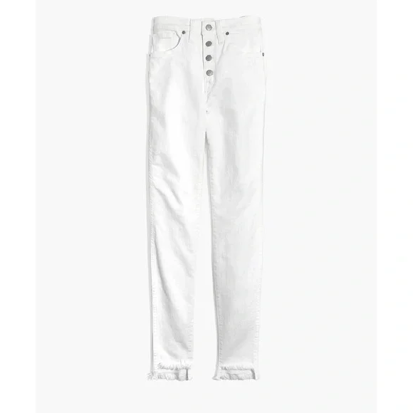 Madewell 10" High-Rise Skinny White Step-Hem Jeans NWT 26 2 - Picture 5 of 12